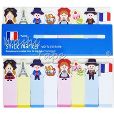 Marcadores de páginas -  FRANCE  Stick Marker world costume