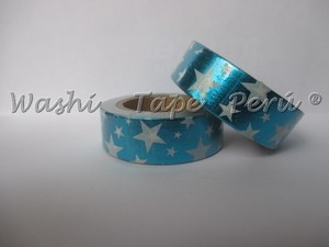 Foil Washi Tape 04 - Azul/estrellas