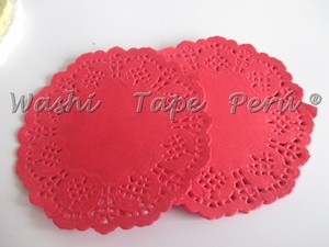 Papel decorativo circular Rojo