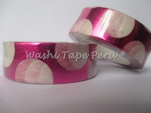 Foil Washi Tape 21 Fucsia- puntos blancos