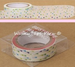 Washi Tape puntos verde- azul