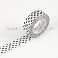 WASHI TAPE BLANCO CON PUNTOS NEGROS
