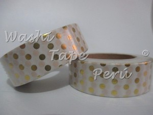 Foil Washi Tape  Puntos Dorados